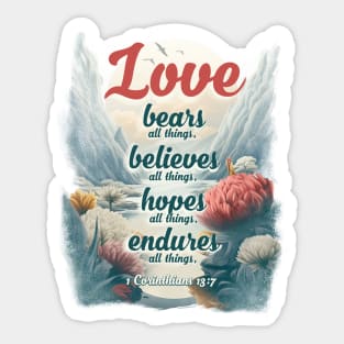 1 CORINTHIANS 13:7 Sticker